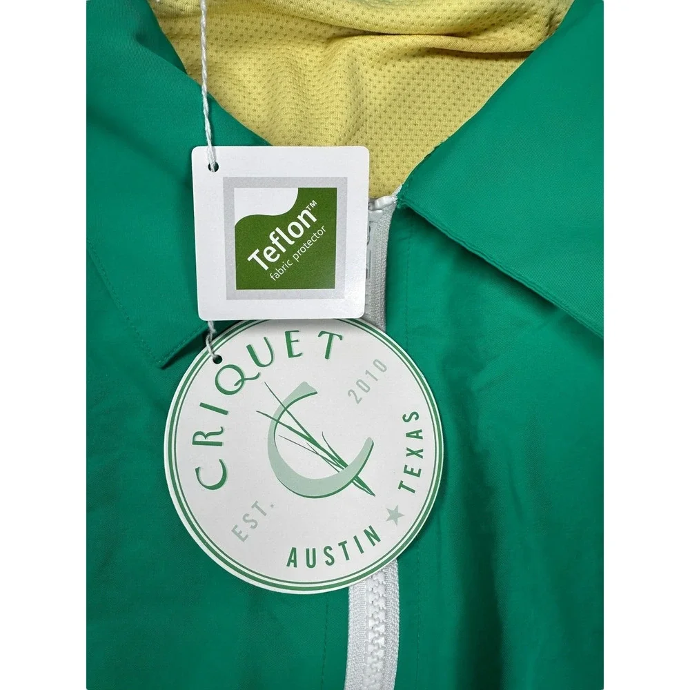 Criquet Golf Windbreaker Jacket Mens XXL NWT Green Blue Colorblock Full Zip